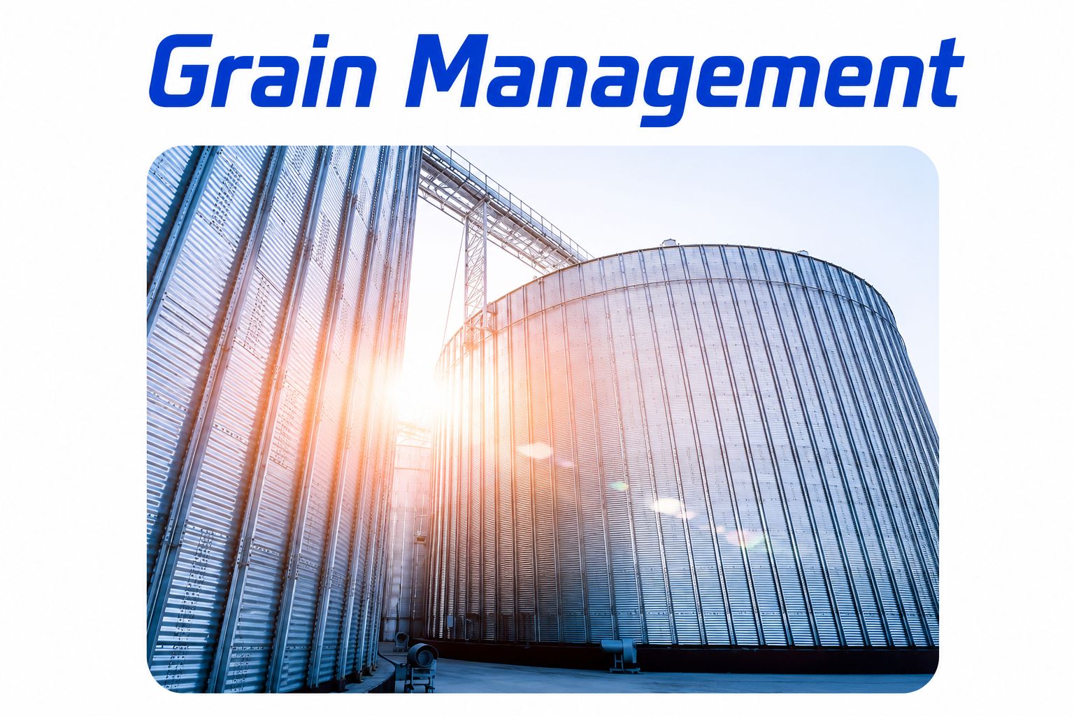 Commercial grain storage facility exterior