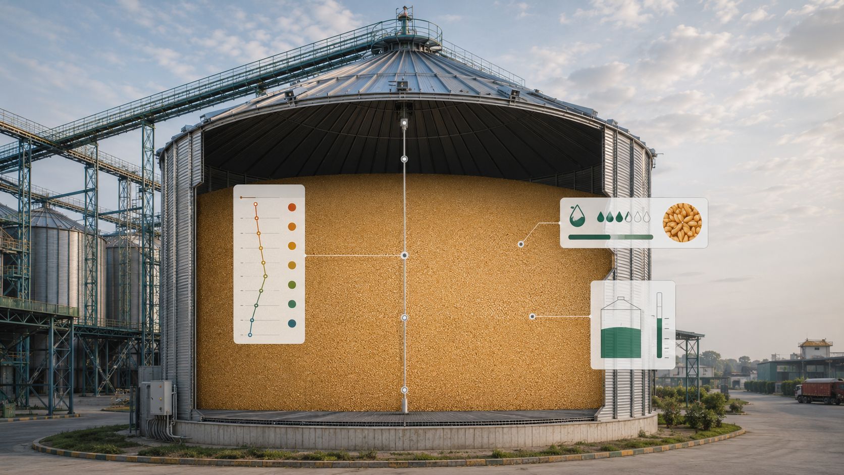 Combined grain monitoring points